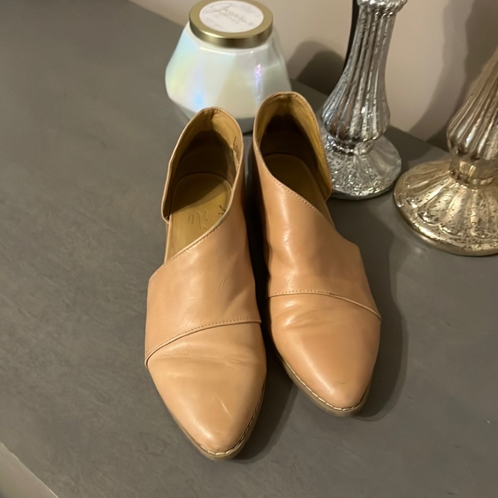 Tan shoe booties
